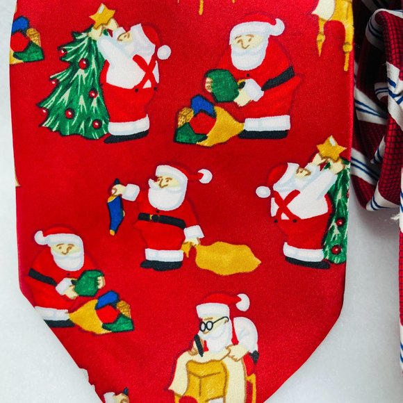 Lot of 2- Jos A Bank Necktie Striped 100% Silk/Noel Christmas Design Polyester - Picture 14 of 16